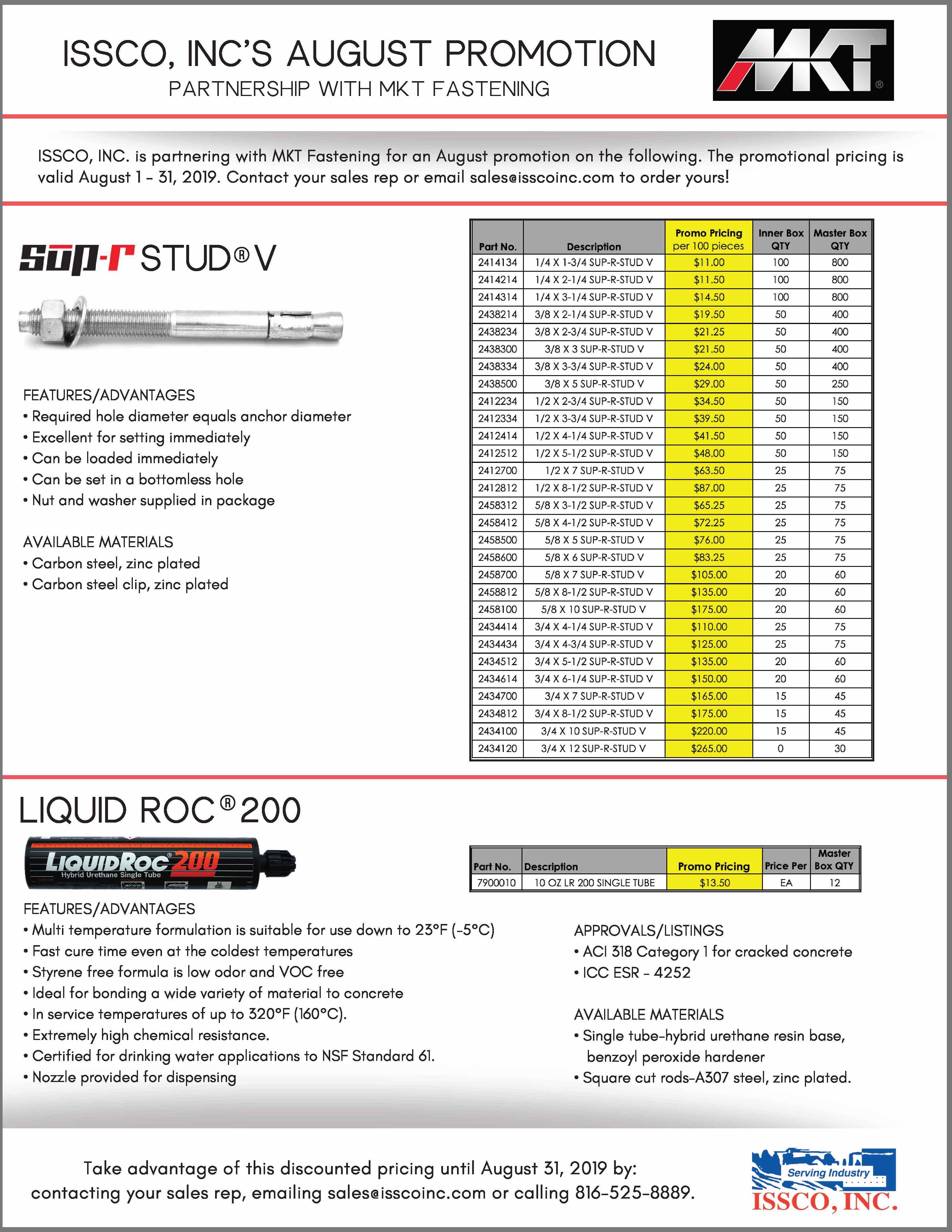 August Promotion ISSCO INC.01