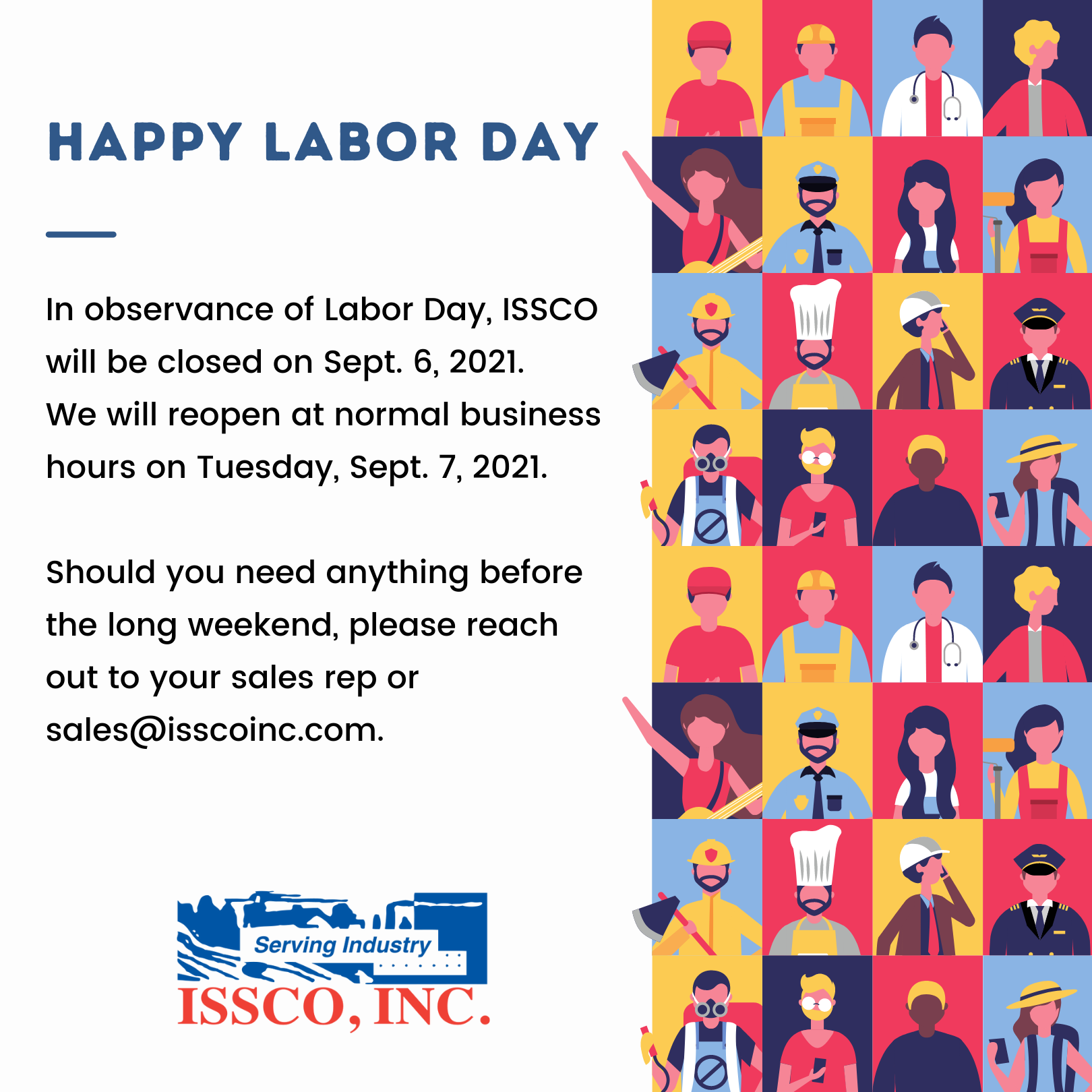 ISSCO labor Day